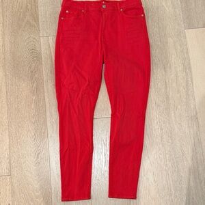 7 For All Mankind Red Skinny Jeans size 31